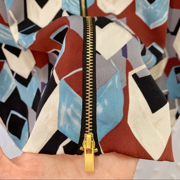 Diane Von Furstenberg Silk Geo Print Dress - Picture 5 of 6